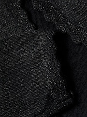 Monsoon Black Maeve Sparkle Scallop 100% Cotton Cardigan - Image 3 of 3
