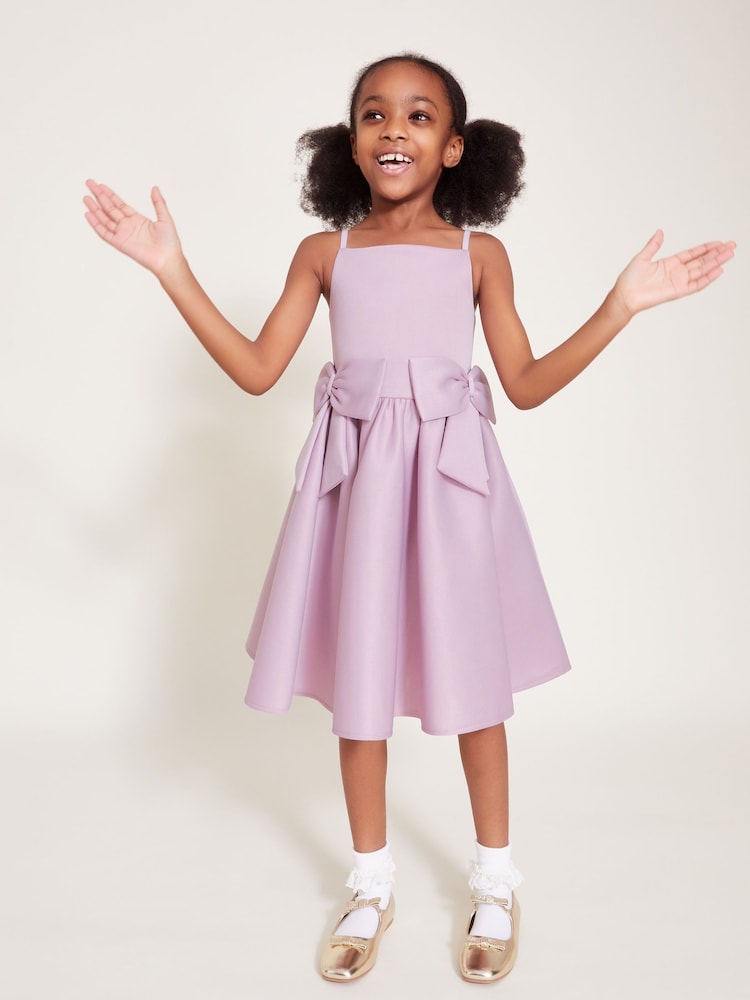 Monsoon Purple Two-Bow Scuba Dress - Image 1 of 4