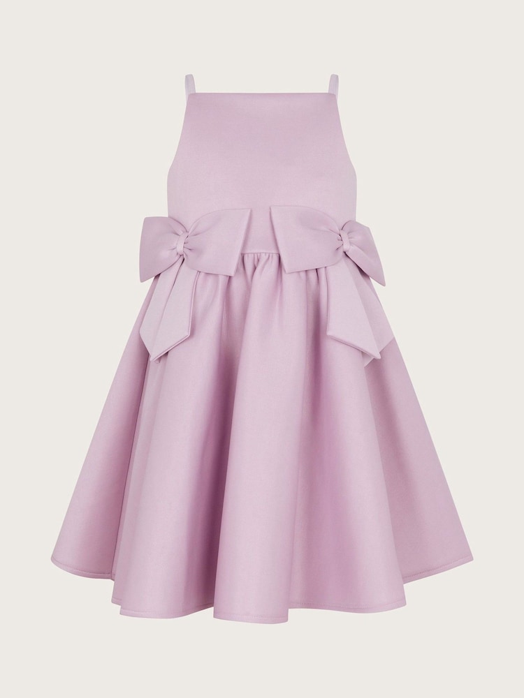 Monsoon Purple Two-Bow Scuba Dress - Image 2 of 4