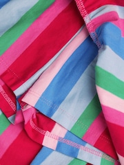 Monsoon Dark Pink Stripe Tiered 100% Cotton Skort - Image 3 of 3