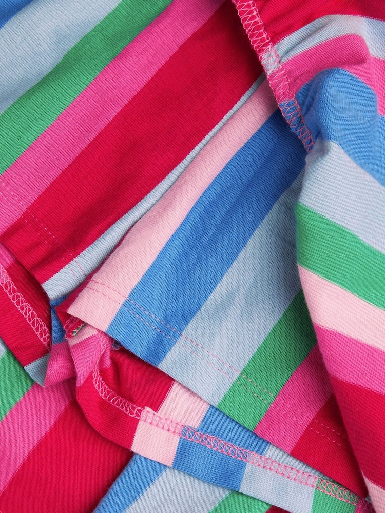 Monsoon Dark Pink Stripe Tiered 100% Cotton Skort - Image 3 of 3