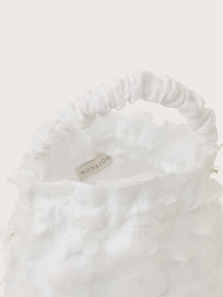 Monsoon White Flower Pouch Bag and Bow Hair Clips Set - Image 3 of 4