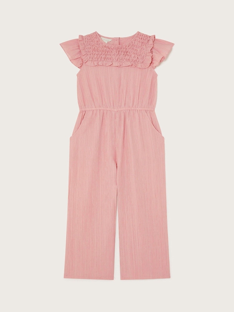 Monsoon Pink Smock Textured Jumpsuit - Image 2 of 4