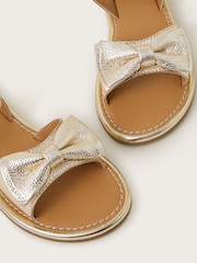 Monsoon Gold Leather Bow Sandals - Image 3 of 3