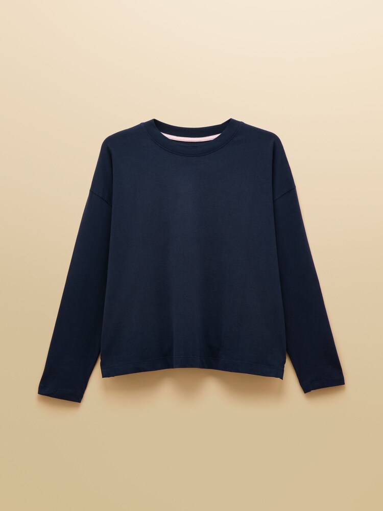Joules Navy Jersey Cotton Pyjama Top - Image 7 of 7 Joules Navy Jersey Cotton Pyjama Top - Image 7 of 7