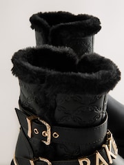 Baker by Ted Baker Girls Buckled Faux Fur Trim Chunky Boots - Image 3 of 6