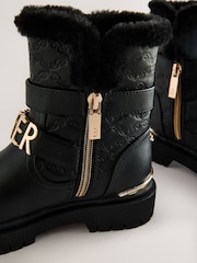 Baker by Ted Baker Girls Buckled Faux Fur Trim Chunky Boots - Image 4 of 6