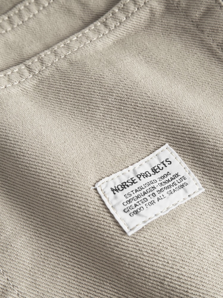 Norse Projects Brown Relaxed Fit Mogens 5 Pocket Twill Trousers - Image 9 of 9
