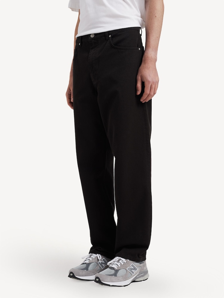 Norse Projects Black Relaxed Fit Mogens 5 Pocket Twill Trousers - Image 2 of 5