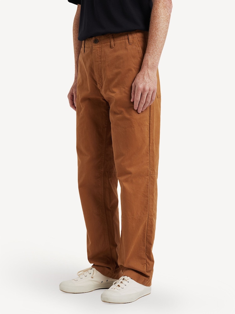 Norse Projects Brown Lukas Relaxed Leg Workwear Trousers - Image 2 of 5