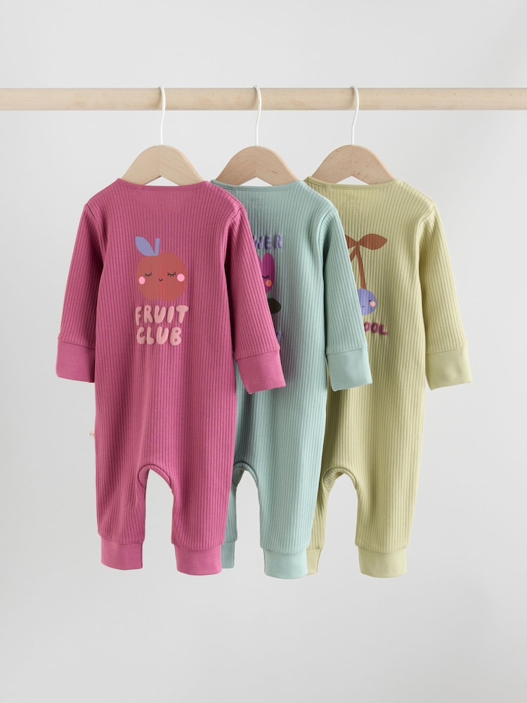 Multi Flower Two Way Zip Baby Sleepsuits 3 Pack (0mths-3yrs) - Image 2 of 20 Multi Flower Two Way Zip Baby Sleepsuits 3 Pack (0mths-3yrs) - Image 2 of 20