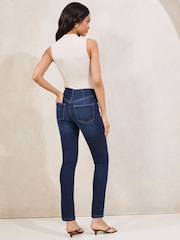 Lipsy Dark Wash Blue Corset Detailing Skinny Leg Jeans - Image 4 of 4