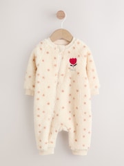 Spot Heavyweight Fleece Baby Sleepsuit - Image 1 of 10
