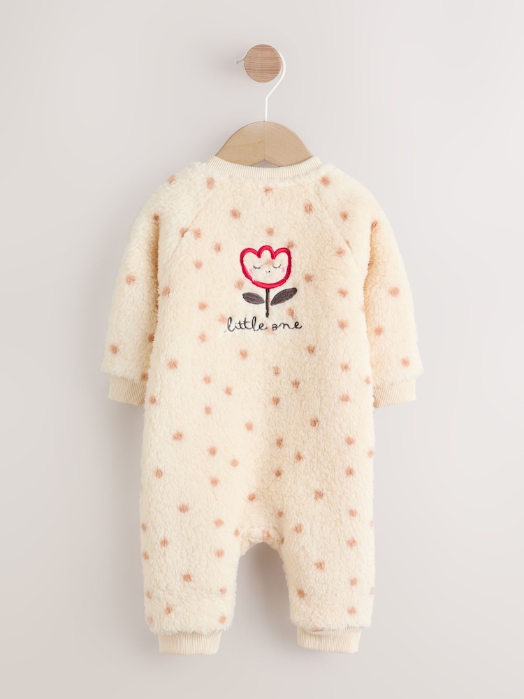 Spot Heavyweight Fleece Baby Sleepsuit - Image 2 of 10