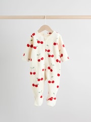 Red 2 Pack Micro Fleece Two Way Zip Baby Sleepsuits - Image 3 of 13