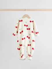 Red 2 Pack Micro Fleece Two Way Zip Baby Sleepsuits - Image 4 of 13
