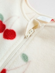 Red 2 Pack Micro Fleece Two Way Zip Baby Sleepsuits - Image 9 of 13