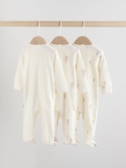 Ecru Fairy Mouse 3 Pack Baby Sleepsuits (0-2yrs) - Image 2 of 12
