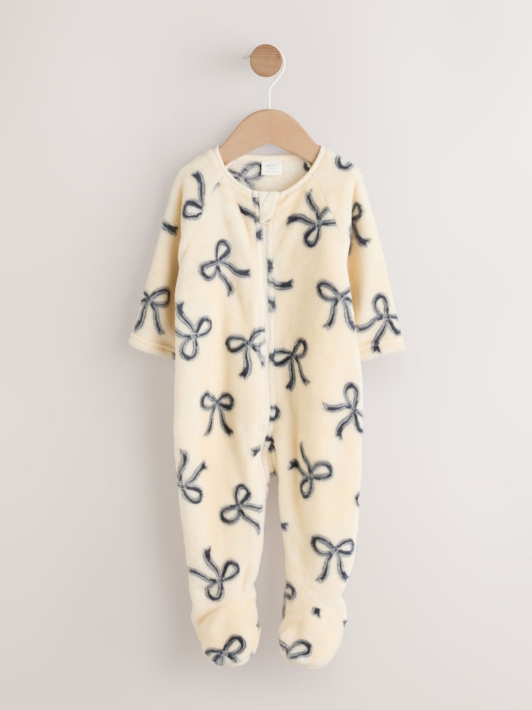 Bow Baby Fleece Sleepsuit - Image 1 of 6
