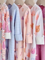 Pink Animal Character Two Way Zip Baby Sleepsuits 3 Pack (0mths-3yrs) - Image 3 of 14