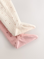 Pink/Cream Quilted Baby Sleepsuits 2 Pack - Image 17 of 17