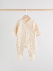 Pink/Cream Quilted Baby Sleepsuits 2 Pack - Image 5 of 17