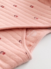 Pink/Cream Quilted Baby Sleepsuits 2 Pack - Image 9 of 17