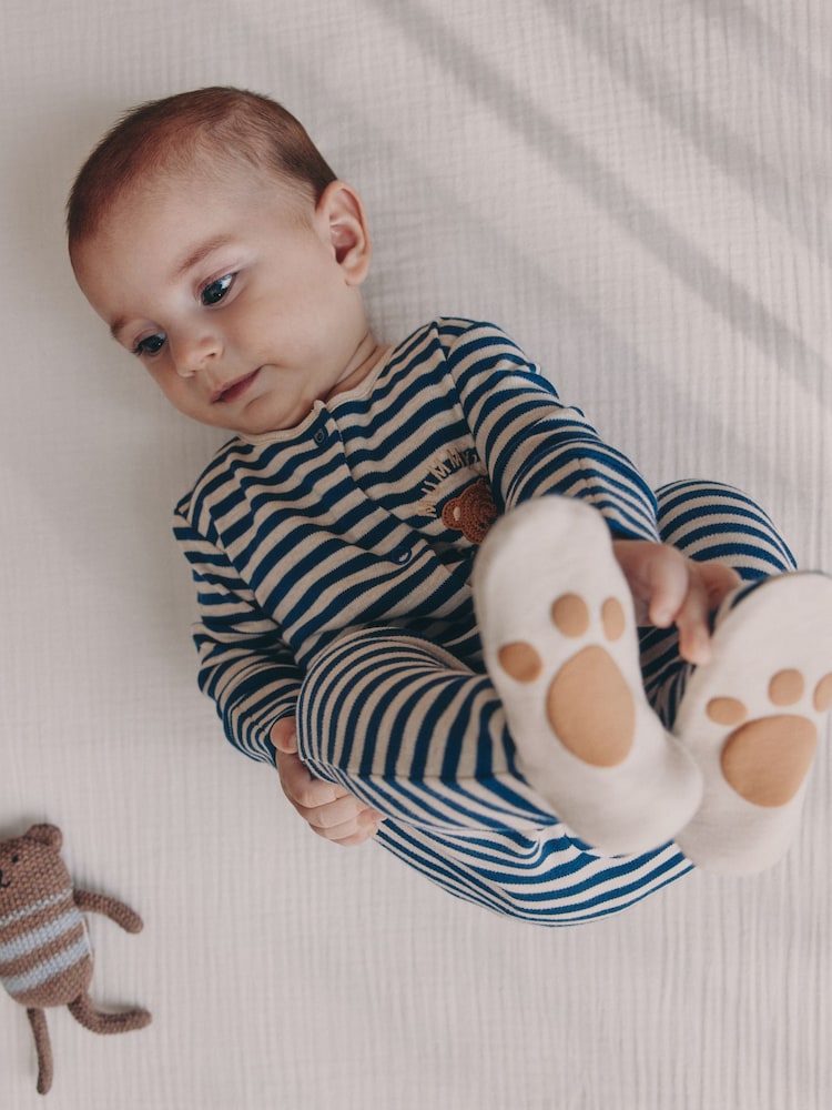 Navy Stripe Mummys Little Cub Baby Family Sleepsuit (0-2yrs) - Image 2 of 15