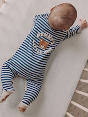 Navy Stripe Mummys Little Cub Baby Family Sleepsuit (0-2yrs) - Image 3 of 15