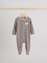 Monochrome Dog Baby Two Way Zip Sleepsuits 3 Pack (0-2yrs) - Image 3 of 13