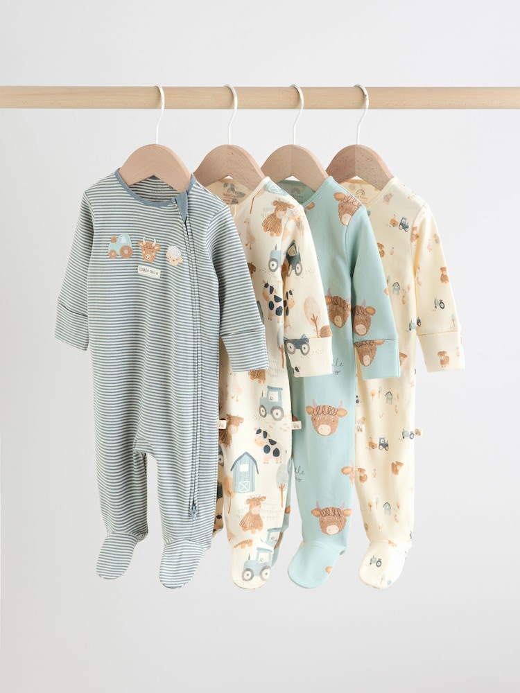 Minerals Baby Hamish Sleepsuits 4 Pack (0-2yrs) - Image 1 of 15