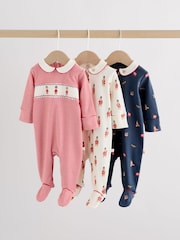 Red Bear Baby Sleepsuits 3 Pack (0mths-2yrs) - Image 1 of 16
