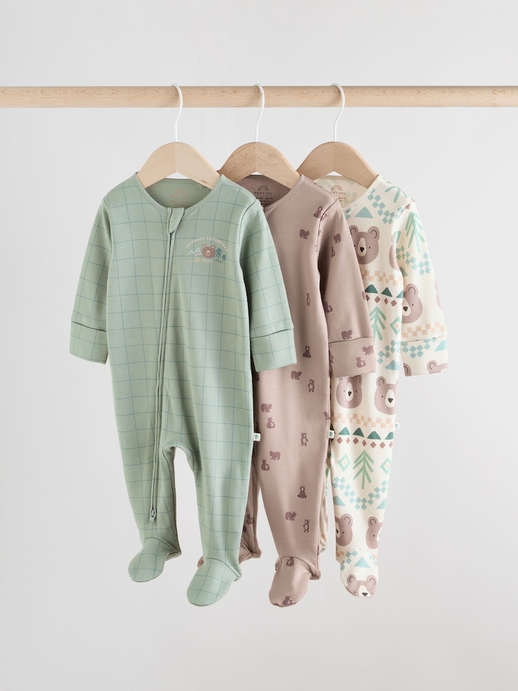 Salbeigrün - Schlafanzüge mit Zwei-Wege-Reißverschluss für Babys im 3er-Pack (0 – 2 Jahre) - Bild 1 von 13 Salbeigrün - Schlafanzüge mit Zwei-Wege-Reißverschluss für Babys im 3er-Pack (0 – 2 Jahre) - Bild 1 von 13