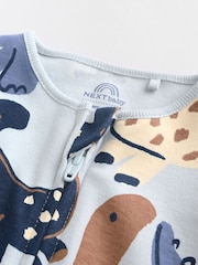 Navy Baby Two Way Zip Sleepsuits 4 Pack (0mths-2yrs) - Image 11 of 15