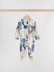 Navy Baby Two Way Zip Sleepsuits 4 Pack (0mths-2yrs) - Image 3 of 15
