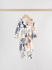 Navy Baby Two Way Zip Sleepsuits 4 Pack (0mths-2yrs) - Image 5 of 15