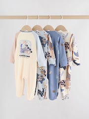 Navy Baby Two Way Zip Sleepsuits 4 Pack (0mths-2yrs) - Image 6 of 15