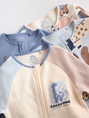 Navy Baby Two Way Zip Sleepsuits 4 Pack (0mths-2yrs) - Image 9 of 15