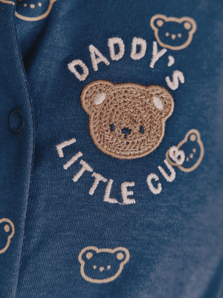Navy Daddys Little Cub Baby Family Sleepsuit (0-2yrs) - Image 15 of 15