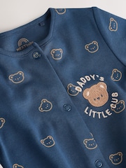 Navy Daddys Little Cub Baby Family Sleepsuit (0-2yrs) - Image 4 of 15