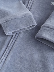 Blau - Baby Velour Two Way Zip Sleepsuits 2 Pack (0mths-2yrs) - Bild 8 von 11
