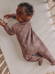 Brown Baby Quilted Bear Sleepsuits 2 Pack - Image 16 of 16