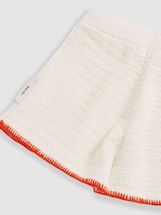 Reiss Off White/Orange Bethany 9-13 yrs McLaren F1 Team Crochet Shorts - Image 6 of 6