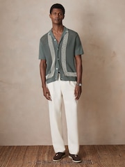 Reiss Sage Accra Reiss | Ché Beaded Crochet Shirt - Image 3 of 7