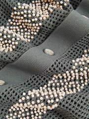 Reiss Sage Accra Reiss | Ché Beaded Crochet Shirt - Image 7 of 7