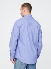 Azul - Gap Organic Cotton Long Sleeve Poplin Classic Shirt - Imagen 2 de 5