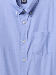 Azul - Gap Organic Cotton Long Sleeve Poplin Classic Shirt - Imagen 5 de 5