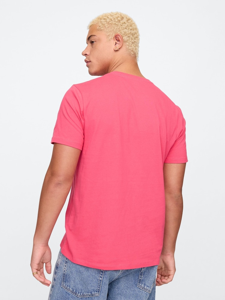 Rosa - Maga corta - Camiseta de cuello redondo de 100 % algodón de Gap Everyday - Imagen 2 de 5