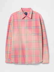 Gap Pink Check Cotton Twill Oversized Shirt - Image 4 of 5