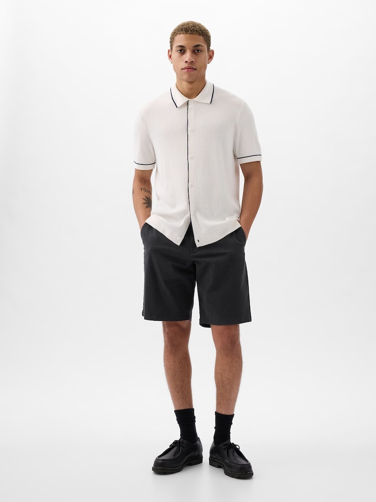 Черный - Gap Cotton Blend Vintage Shorts - Изображение 1 из 5